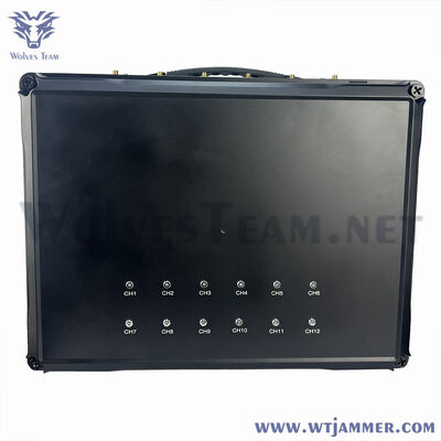 Drone de valise portable 12 bandes et bloqueur de signal GPS, antennes doubles omnidirectionnelles et directionnelles