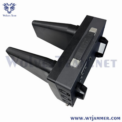 Brouilleur anti-drone haute puissance de qualité tactique, double grande antenne directionnelle, couverture de brouillage ultra large