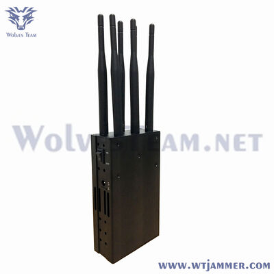6 antennes brouilleur portatif de signal de téléphone portable de 18 watts toute la fréquence
