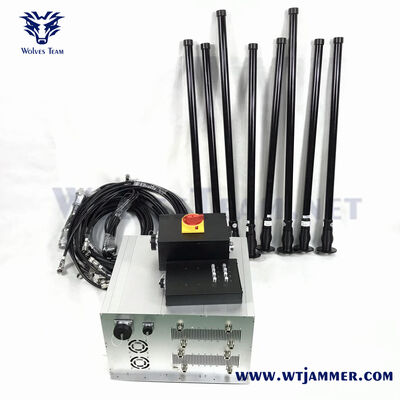 400W 8 canaux brouilleur de signal de véhicule avec fréquence personnalisée de 600 MHz à 5800 MHz pour la protection contre les drones