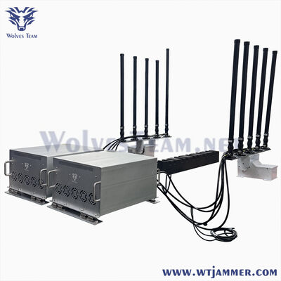 100W High-Power 10-Channel Full-Spectrum Portable Signal Jammer with Omnidirectional 360° Coverage