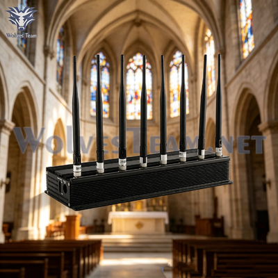 Bloqueur de signal réglable 8 canaux pour bureau, bloquant le WIFI et le Bluetooth pour un environnement de culte silencieux à l'église