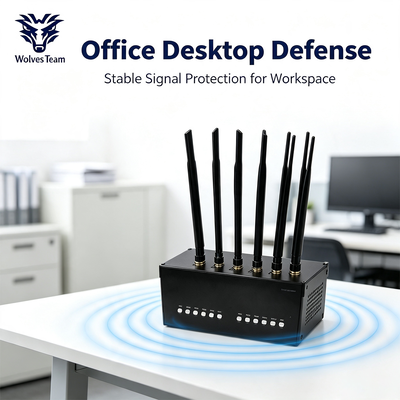 Brouilleur de signal de bureau de 12 bandes de 60 W avec antenne omnidirectionnelle pour un blocage complet des RF
