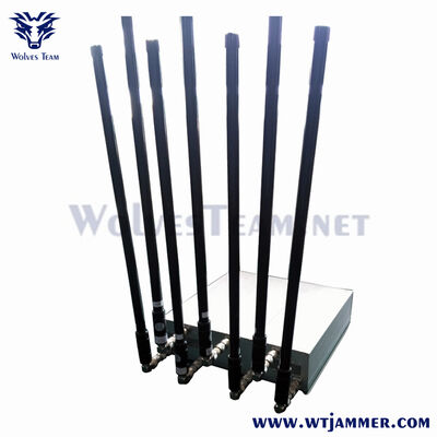 7 bandes 100W Antennes réglables Bloqueur de signal à bande complète pour les salles d'interrogatoire, les prisons et les missions d'application de la loi
