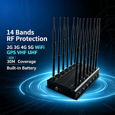 14-Channel 42W Omnidirectional Signal Jammer for Exam Halls and Meeting Rooms