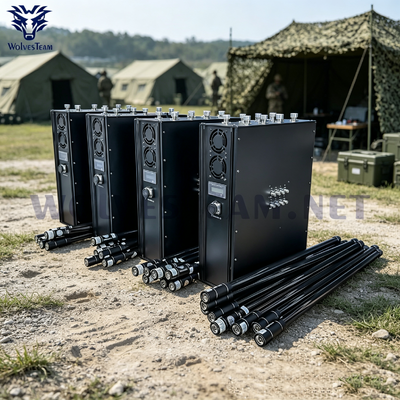 8 bandes Manpack signal brouilleur avec antennes omni directionnelles et batterie pour les forces de l'ordre