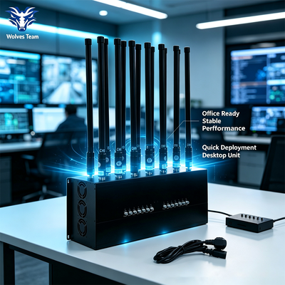 140W 14-Band Desktop Signal Jammer with 80m Range for Comprehensive RF Jamming