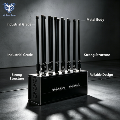 140W 14-Band Desktop Signal Jammer with 80m Range for Comprehensive RF Blocking