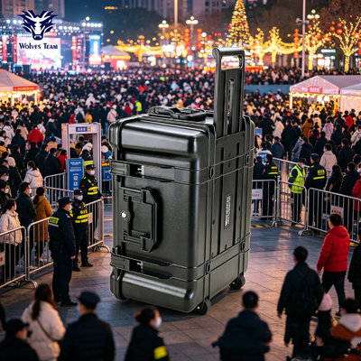 Trolley Type Anti-Drone Signal Jammer With Wheels And Built-in Battery For Crowded Public Events And Mass Gatherings
