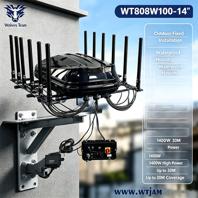 1400W 14-Band IP65 Waterproof Outdoor Signal Jammer RF Jammer for Prison Perimeter Security