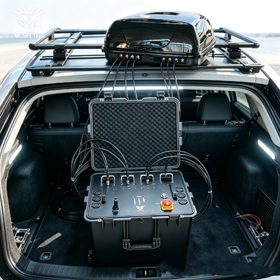 Bloqueur de signal de véhicule étanche antidéflagrant à antenne omnidirectionnelle montée sur le toit de 700 W sur 2000 km