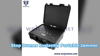 Dispositif portatif léger de suppression de signal anti-drone à 3 canaux, batterie rechargeable intégrée pour